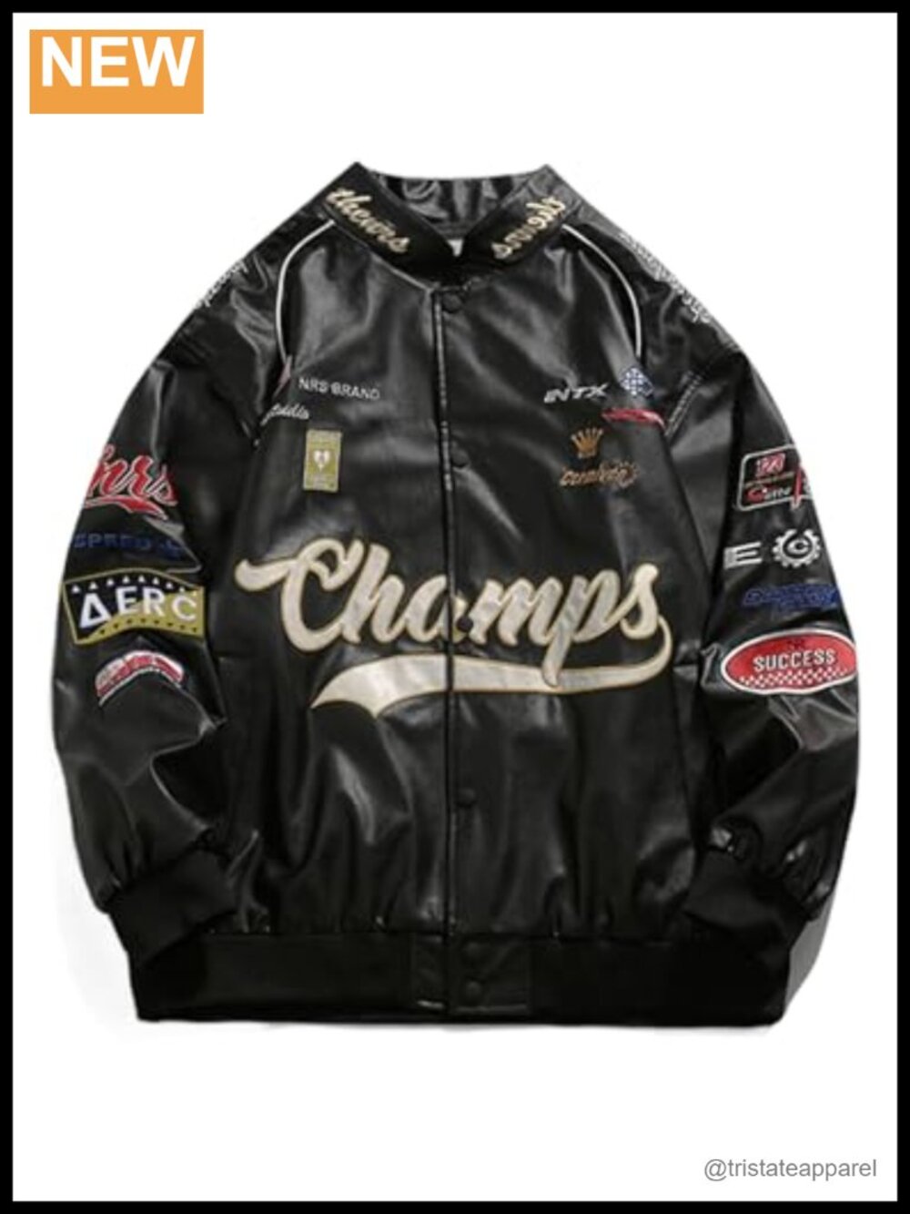Faux Leather Oversized Motorcycle Racer Jacket Streetwear Unisex